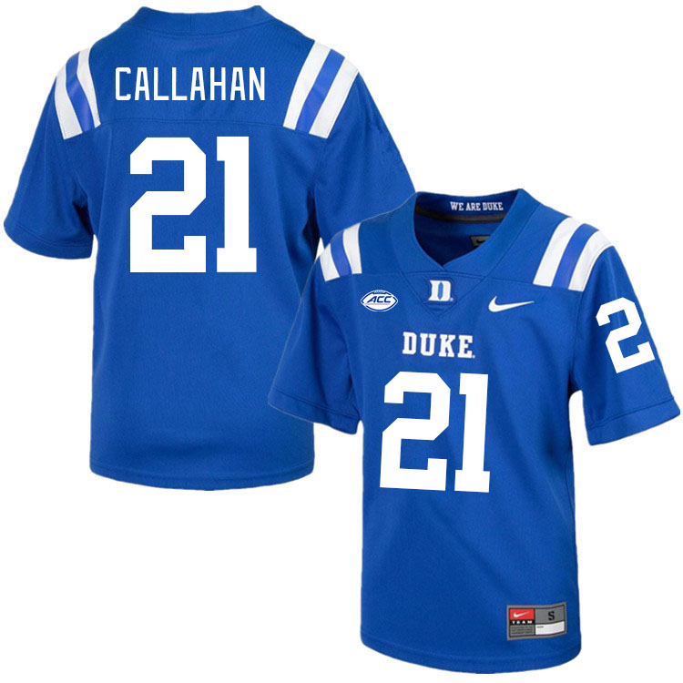 Men #21 Landan Callahan Duke Blue Devils College Football Jerseys Stitched-Royal